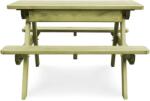 vidaXL impregnált fenyőfa gyerek piknik asztal padokkal 90x90x58 cm (45148) (45148)