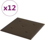 vidaXL 12 db barna műbőr fali panel 30 x 30 cm 1, 08 m2 (343980) (343980)
