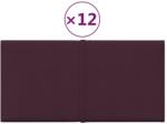 vidaXL 12 db lila szövet fali panel 30 x 15 cm 0, 54 m2 (344015) (344015)