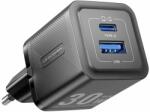 Vention 2-Port USB (C + A) GaN Charger (30 W/30 W) EU-Plug, fekete (FEQB0-EU)