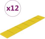 vidaXL 12 db világossárga szövet fali panel 90x15 cm 1, 62 m2 (344102) (344102)