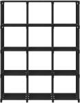 vidaXL 12 rekeszes fekete szövet bemutató polc 103 x 30 x 141 cm (322614) (322614)