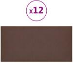 vidaXL 12 db barna műbőr fali panel 30 x 15 cm 0, 54 m2 (343777) (343777)