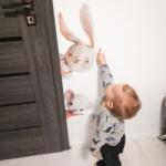 INSPIO Falmatricák - Akvarell állatok az ajtó körül N. 1 - JOBB OLDALI (9295f) (9295f)