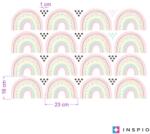INSPIO Pasztell színű szivárványok pöttyökkel - Matrica lányoknak (9193f) (9193f)