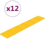 vidaXL 12 db sárga bársony fali panel 90x15 cm 1, 62 m2 (344111) (344111)