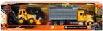 New Ray Toys Set camion cu platforma si vehicul de constructie, New Ray, 1: 43, Galben