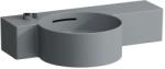 Laufen VAL Kézmosó, kör alakú, jobb oldali polccal, 430 mm-re vágható csaplyuk nélkül, egyik oldalon vágatható, Graphite matt H8152837588131 (H8152837588131)