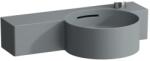 Laufen VAL Kézmosó, kör alakú, bal oldali polccal, 430 mm-re vágható csaplyuk nélkül, egyik oldalon vágatható, Graphite matt H8152847588131 (H8152847588131)
