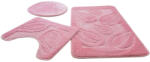 Hilal Molly 3016-3 Pink, Rózsaszínű 3 Részes Fürdőszoba Szőnyeg 50x80 + 50x40cm
