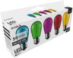 Avide dekor LED lámpa filament izzó fényforrás 1W E27 színes szett zöld kék sárga piros lila 5 db (ABDLS44F-1W-B5)