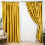 Hiko Set 2 draperii Hiko Comfy catifea mustar, cu rejansa - hiko - 741,20 RON