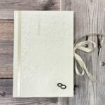 Kreatív Vendégkönyv esküvői gyűrűs dombornyomott
