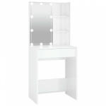 vidaXL Magasfényű fehér fésülködőasztal led-del 60 x 40 x 140 cm (808834) - plaza8