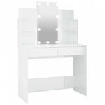 vidaXL Magasfényű fehér fésülködőasztal led-del 96 x 40 x 142 cm (808825) - plaza8