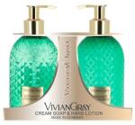 VIVIAN GRAY Gemstone Green, Lemongrass and Bergamota, Unisex, Set: Sapun lichid, 300 ml + Crema de maini, 300 ml