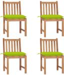 vidaXL Scaune de grădină cu perne, 4 buc. , lemn masiv de tec (3073114) - comfy