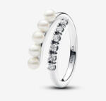 Pandora - Kezelt édesvízi tenyésztett gyöngyök és pavé nyitott végű gyűrű (193145C01-54)