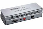 PremiumCord Splitter HDMI 4 porturi, 1 intrare - 4 iesiri, V2.0, 4K x 2K/60Hz, FULL HD, 3D, alimentator inclus, PremiumCord, khsplit4e (khsplit4e)