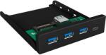 RaidSonic Hub USB IcyBox IB-HUB1418-I3, 3 Porturi USB 3.0, 1 Port USB-C, Panou frontal 3.5 (IB-HUB1418-I3)