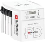 SKROSS MUV USB világutazó hálózati csatlakozó átalakító, PD (USB A, USB C), 45W + USB-C kábel (1.302975) - lenser