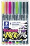 STAEDTLER Set de markere cu alcool STAEDTLER "Lumocolor Permanent ART" cu 8 culori și grosimi diferite (31-S WP8)