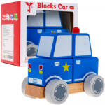 Inlea4Fun Mașină de ambulanță din lemn - Inlea4Fun BLOCKS CAR - albastru (RA-ZDR.HP-4103.PO)