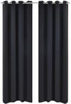 vidaXL 2 db fekete sötétítőfüggöny fémkarikákkal 135 x 245 cm (130369)