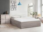  Pat BELLA 160 x 200 cm, stejar trufa Saltele: Cu saltele Deluxe 10 cm, Somiera pat: Cu lamele drepte