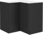 TEMPO KONDELA Dulap de colţ inferior, negru, SIBER 90x90 DN 2F BB