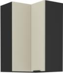 TEMPO KONDELA Dulap de colţ superior, caşmir/negru, ARAKA 60x60 GN-90 2F