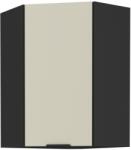 TEMPO KONDELA Dulap de colţ superior, caşmir/negru, ARAKA 60x60 GN-90 1F