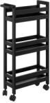 5five Simple Smart Raft universal Vaduz, MDF, Negru, cu roti, 40 x 15 x H 75 cm Raft