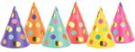 PartyDeco Party sapkák színes pöttyös 6db 16cm - PartyDeco (cpp25)