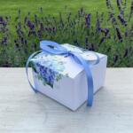 dortis Esküvői ajándékdoboz fehér, kék hortenziával, masnival (11 x 11 x 7 cm) - dortis (DR-K34-2165-01)