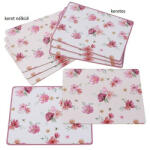 Boltze Home Collections Parafa tányéralátét 4db-os szett, 40x30cm, rózsaszín virágos