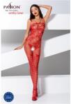 PASSION Crotchless Bodystocking Erotic Bow, red - S/L