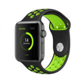 Edman Curea sport Edman silicona pentru Apple Watch Ultra/SE/9/8/7/6/5/4/3/2/1, 42/44/45/49 mm, marimea S, Negru/Verde