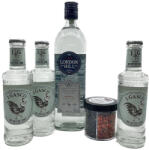 London Hill gin - J. Gasco Dry Bitter gintonic négy fajta fűszerrel (0, 7L / 40% + 3x0, 2L + 25g) - goodspirit