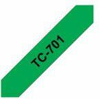 Brother P-Touch TC-701 negru pe verde 12mm (TC701)