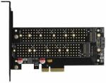 AXAGON PCEM2-D PCI-E 3.0 4x - SSD DUAL M. 2 (NVMe + SATA), tensiune duala, SSD de pana la 110 mm (PCEM2-D)