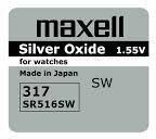 Maxell Baterie buton argintie MAXELL SR516 SW /317/ 1.55V (ML-BS-SR-516-SW) Baterii de unica folosinta