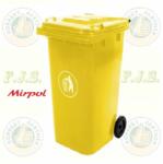 Mirpol Kuka 240l sárga. kültéri Kerekes háztartási szemetes CE