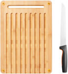 Fiskars Functional Form bambusz vágódeszka és kenyérvágó kés (1057551)