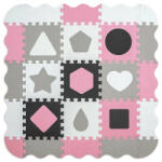 Milly Mally Habszivacs puzzle szőnyeg Milly Mally Jolly 3x3 Shapes Pink Grey - pindurka