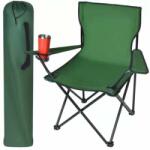 Trizand scaun de camping pliabil cu suport pentru pahare braț - verde (00023676)