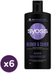 Syoss Blonde&Silver hamvasító sampon (6x440 ml)