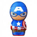 Air Val Gel de Dus si Sampon Captain America, cu Figurina 2D, 400 ml (AIRVAL00121)