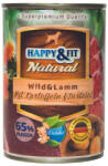 Happy&Fit Natural Adult konzerv vadhús & bárány, burgonya & sáfrányolaj 400g