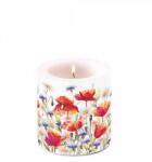Ambiente Pipacsos átvilágítós tömb gyertya - 8x7, 5 cm - Poppies and cornflowers (VR-19218640)